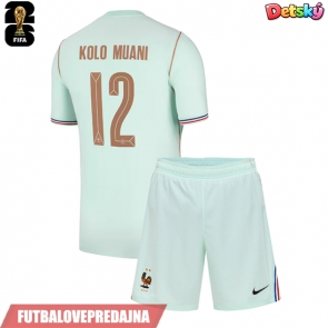 Lacne Dětský Futbalové dres Francúzsko Randal Kolo Muani #12 MS 2026 Krátky Rukáv - Preč (+ trenírky)